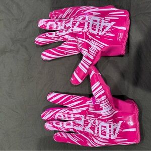 Bold Pink Graphic Football Gloves